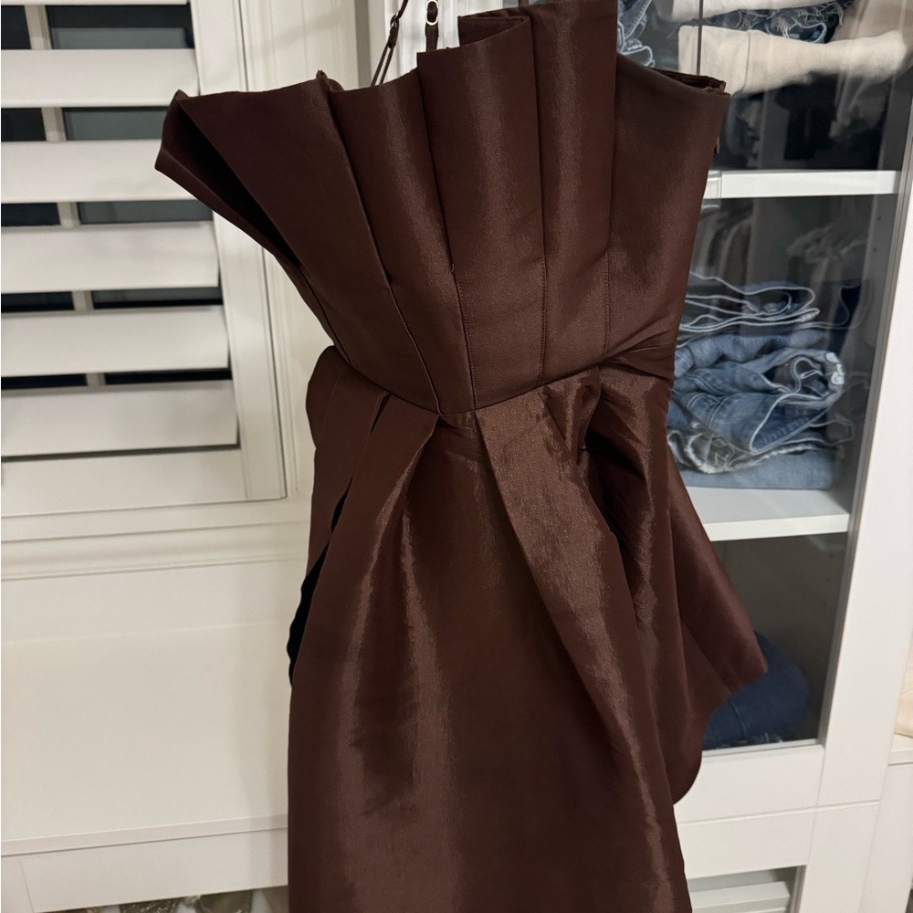Worn once LPA Luciana Mini Dress in Espresso.